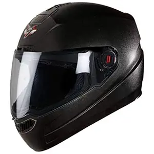 Steelbird SBA-1 7Wings Classic Full Face Helmet with Clear Visor ( Large 600mm, Classic Black with Clear Visor)