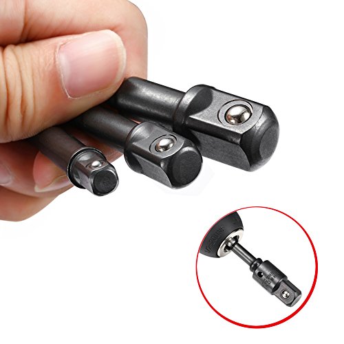 JTENG Stecknuss Adapter Schraubenschlussel Adapter Handwerkzeuge Reparatur Werkzeuge Adapter Sechskant auf 1/4″, /1/2″, /3/8″ - 3