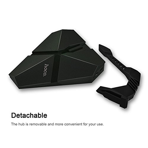 [Neuer Release] Hoco 3 High Speed USB 2.0 Hub mit TF Kartenleser, Kissralr® Bungee Mouse Cord Management System, Sieben Wechselfarben Backlit LED Licht, Skorpion Aussehen Silikon Maus Kabel Tidy Perfekt für Spiele und Office Business – Schwarz - 6