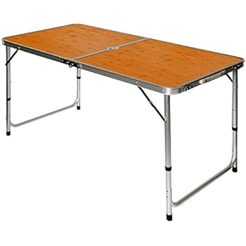 AMANKA Stabiler Klapptisch Campingtisch Alu 120x60x70cm