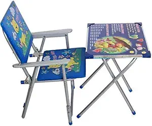 Grazia Kids Durable Wooden Folding Study Table Chair Set (2-8 Years) - Polo-Made in India