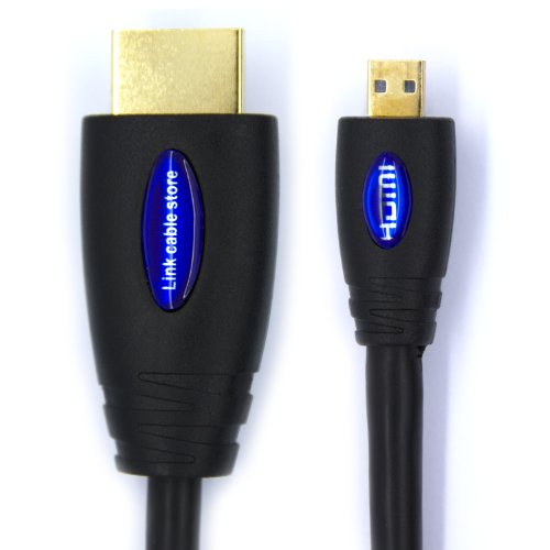 LCS – 1.5M – Micro HDMI Kabel 1.4 / 2.0 – FULL HD 1080p / Ultra HD 2160p – Hochgeschwindigkeits mit ETHERNET und 3D – Dreifach-Abschirmung – Vergoldete kontakte – Unterstützt neuen Technologien ARC – CEC – Deep Color und x.v.Color – Kompatibel mit dem neuen Tablet-PC - 5