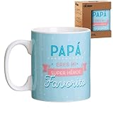 Lama Mug XXL Papa Héroe, Cerámica, Azul, 13x10x12 cm