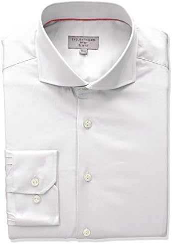 English Threads Men's Slim Fit Twill Dress Shirt, White, 16" Neck 34-35" Sleeve