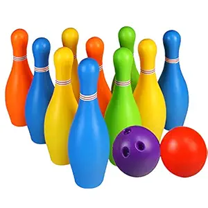REENI Toys Present Bowling Game for Kids Toy with 10 Pins and Two Balls This Bowling Set Provides Hours of Fun and Entertainment for Children - Multicolor