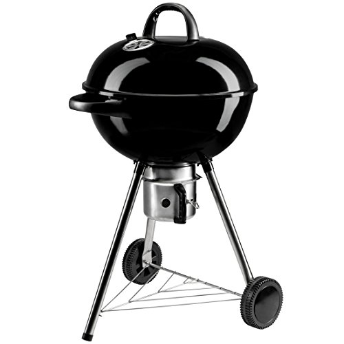 Bruzzzler 200100001074 - Barbacoa esférica con termómetro integrado, negro, 57 cm