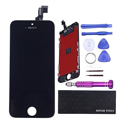 QI-EU Ecran de Remplacement LCD Retina Display Complet pour iPhone 5C avec outils de réparation (Noir)