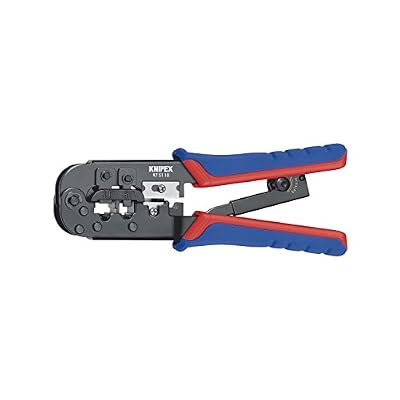 KNIPEX 97 51 10 Pince à sertir pour fiches Western brunie avec gaines bi-matière 190 mm