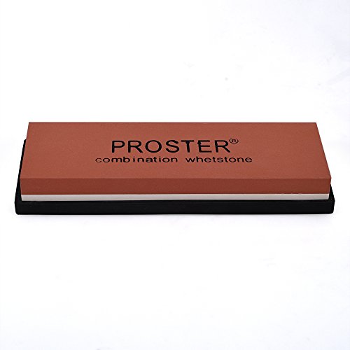 Proster Schleifstein Grit doppelseitiger Messerschärfer Wetzstein Wasserstein Körnung 1000/8000 mit rutschfestem Halter aus Silikon - 3