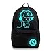 Produktbild AOLVO Luminous Rucksack Laptop Rucksack USB Rucksack Daypack Casual Rucksack Wasserdicht Rucksack Luminous Segeltuch Rucksack Laptop Rucksack mit USB Ladeanschluss Unisex Fashion Oxford Tuch Rucksack Black-no Usb Port