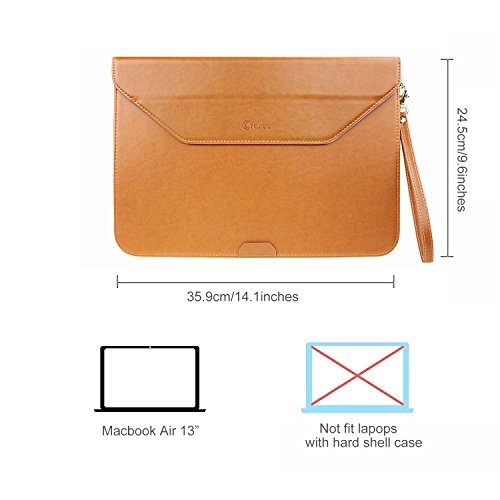 Vakoo MacBook Air 13 Hülle, Ultra Slim Schutzhülle Premium PU-Leder Sleeve Laptop Tasche für Apple MacBook Air (13,3 Zoll) – Braun - 5