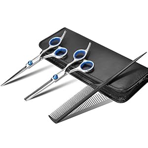 Apriller barber set, hair scissors, cutting scissors, 17 cm, set includes regular thinning scissors, comb and premium… - Image 2