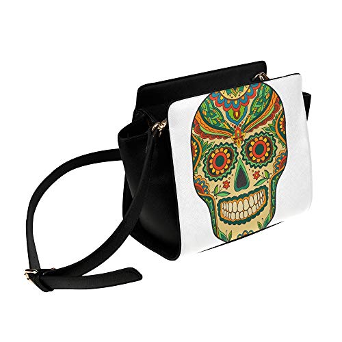 Preisvergleich Produktbild Umhängetasche Handtasche Floral Rose Traditionelle Schädel Umhängetasche Umhängetaschen Reisetaschen Seesack Umhängetaschen Gepäck Für Dame Mädchen Frauen Big Bag Für Frauen