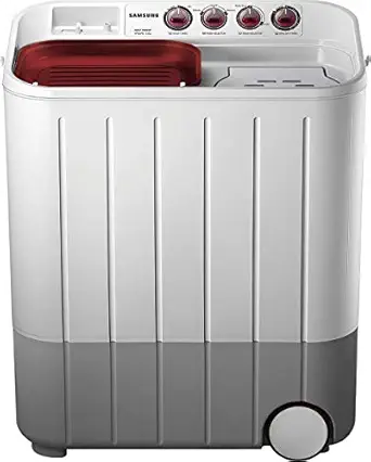 Samsung 6.5 kg Semi-Automatic Top Loading Washing Machine (WT657QPNDPGXTL, White and Maroon)