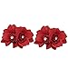 2x Vogue Party Prom Flower Rhinestone Hairpin Clips Headpiece For Girls (Red)
