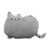 Tamaño: Aprox. 40x30 cm Happy little sheep Lindo cojín Juguete Afelpado Suave Dulce Gato Forma Almohada cojín sofá Decoración del hogar (Gris)