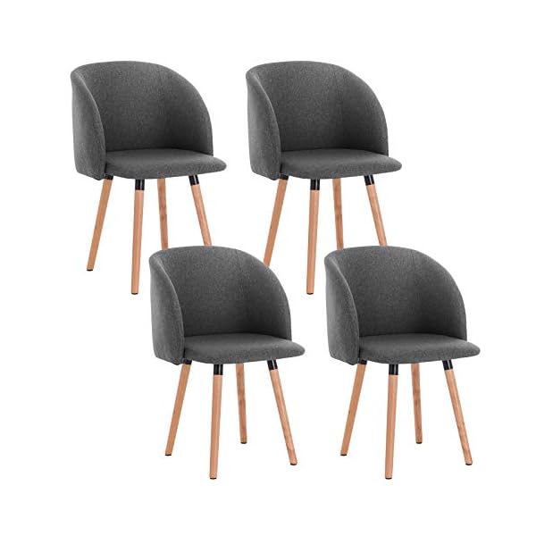 WOLTU 4 x Esszimmerstühle 4er Set Esszimmerstuhl Küchenstuhl Polsterstuhl Design Stuhl mit Armlehne, mit Sitzfläche aus…