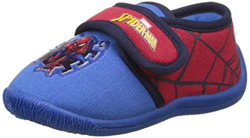 Spiderman Boys Kids Velcro Low Houseshoes, Zapatillas de Estar por Casa para Niños, Varios Colores (C.Blue.Red/Blue), 31 EU