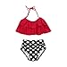 Produktbild Mädchen Bikini Yesmile Kinder Baby 2 Stück Bikini Set Kinder Niedlich Ärmellos Halter Neck Monokini Blumenmuster Sommer Sexy Badebekleidung Rüsche Badeanzug Beachwear (104, Rot)
