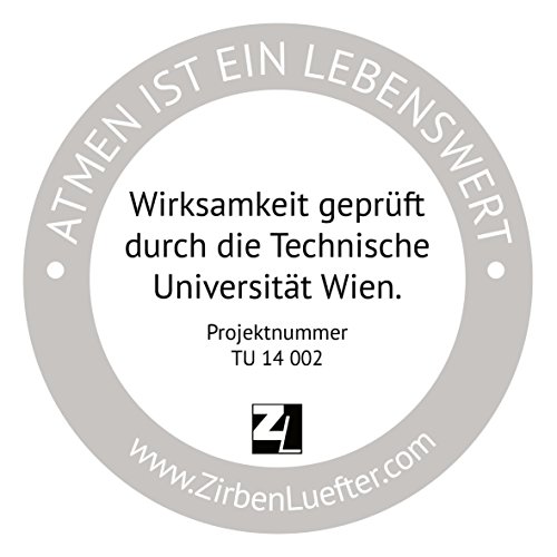 ZirbenLüfter CUBE mini pure, natürlicher Luftbefeuchter / Luftreiniger aus Zirbe / Zirbenholz. – Räume bis 15 m2. (Abdeckung Holz – Zirbe mit Blume des Lebens) - 7