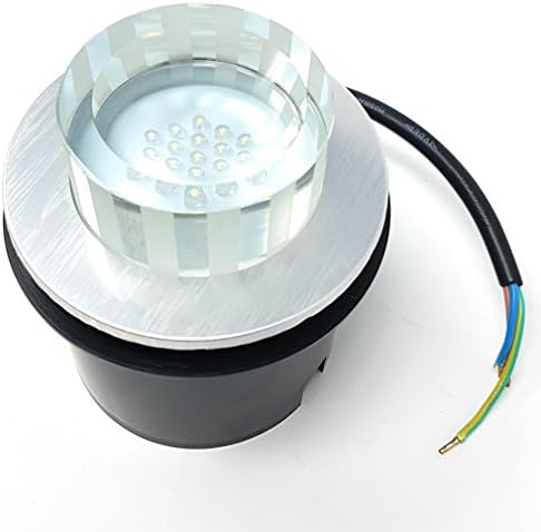 HIB Round White LED Glass Brick Light Brushed Chrome Downlight Shower Light IP65