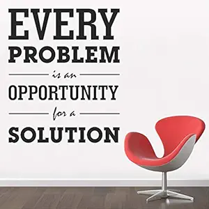 StickMe Every Problem is an Opportunity - Office - Inspirational - Motivational - Quotes - Wall Sticker  -SM638 (Multi Colour, Vinyl - 60cm X 50 cm )