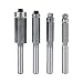 Produktbild Delaman® Bündigfräser Set von 4 Holz Fräser 1/4 zoll Schaft * Durchmesser 7,0mm, 8,0mm, 9,5mm, 12,7mm Schnittbreite 20mm, 25mm