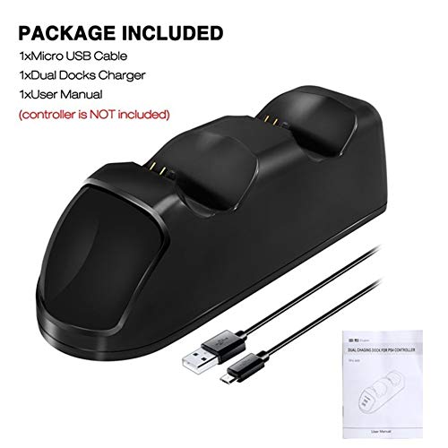 Preisvergleich Produktbild Huihuiya Schnellladestation Dual-Controller Ladestation Gamepad Ständerhalter für Playstation 4 PS4 / Pro / Slim-Schwarz