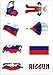 Produktbild Naisidier Fußball Tätowierungen Flagge Aufkleber [8 Stück] 2018 WM Fußball Fans Russland Fahnen Tattoo