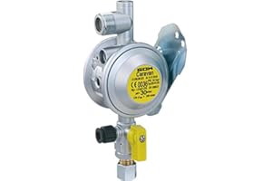 GOK – Regulador de pared con válvula de prueba, Gas, 30 Mbar, baja presión Regulador en 8 mm o 10 mm, con sobrepresión de seguridad Configuración s2sr (üds)