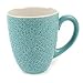 Produktbild KAFFEEBECHER BLUMENWIESE Ø 8CM - KERAMIK BECHER TASSE HANDARBEIT - FAIR TRADE (Türkis)