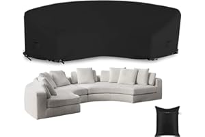 BOSKING Patio Sectional Curved Sofa Protector Covers 420D Oxford Waterproof Outdoor Garden Sectional Curved Couch Furniture Cover for Half Moon Couch Sofa Set