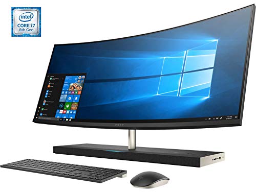 HP Envy Curved All-in-One -34-b100ns - Ordenador de sobremesa Todo en Uno QHD UltraWide 34" (Intel Core i7-8700T, 16 GB DDR4, HDD de 1 TB y 256 GB SSD, Nvidia GeForce GTX 1050 4 GB GDDR5, Windows 10)