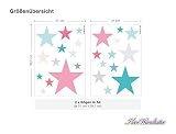 I-love-Wandtattoo WAS-10442 Kinderzimmer Wandsticker Set „Sterne mit bunten Mädchenfarben in Pastell“ 25 Stück Sternenhimmel zum Kleben Wandtattoo Wandaufkleber Sticker Wanddeko - 2