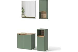 Vicco Set di mobili da bagno Marelle, Verde/Artigianale, 4 Teile
