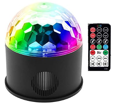 MSTING Lampe de Scène, Lumière Fête 9W 9 couleurs Éclairage Soirée Boule Disco Avec Bluetooth Président USB de charge sans fil de connexion de téléphone à télécommande Commande Sonore Projecteur Effet Spot DJ Éclairage pour Cadeau Scène Fête…