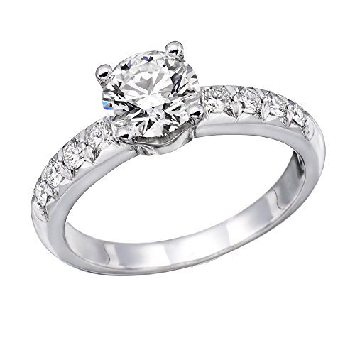 Bague Femme Solitaire Fiançailles Or Blanc 750/1000 (18 carats) et Diamant Brillant 1 carats