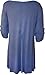 Womens Plus Size Scoop Neck Short Sleeve Flared Ladies Long Plain Top - Blue - 22/24
