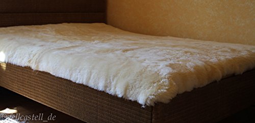 Lammfell Bettauflage Betteinlage Unterbett med. Gerbung 200 x 140 cm ganze Lammfelle