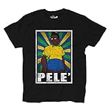 Algodón 100% KiarenzaFD Camiseta Fútbol Camiseta Vintage Pele \'Brasil Legend Parodia Holly e Benji Grun, Black Opal