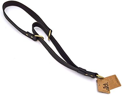 PetFun High Quality Handcrafted Adjustable Leather Leash Collar with Handle for Small Medium and Large Dogs Walking Training and Tracking