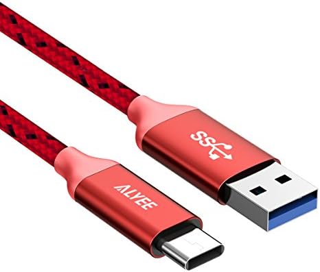ALYEE USB C Cable, 6FT USB 3.0 to Type C Charger Fast Charging Cable Nylon Braided for Samsung Galaxy Note 8 S8 S8+, LG G5 G6 V20, Google Pixel 2, Nexus, Nintendo Switch-Red