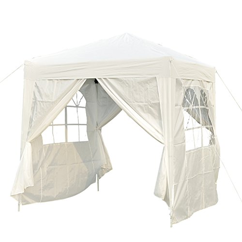 spécifications Outsunny Tonnelle Barnum Tente de réception Pliante 2 x 2 x 2,55 m Blanc avec fenêtres + Sac de Transport
