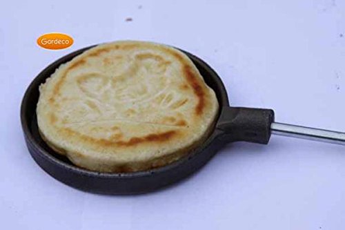 Preisvergleich Produktbild Gardeco COOK-PPAN Pfannkuchenpfanne, aus Gusseisen, langer Griff, Schwarz