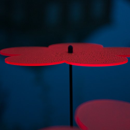 SUNPLAY „Sonnenfänger Blumen“ in ROT, 3 Stück je 20 cm Durchmesser im Set + 70 cm Schwingstäbe - 4