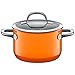 Produktbild Silit Passion Orange Kochtopf hoch mit Glasdeckel Ø 16 cm, Silargan Funktionskeramik, Schüttrand, induktionsgeeignet, spülmaschinengeeignet, orange, 2,0l