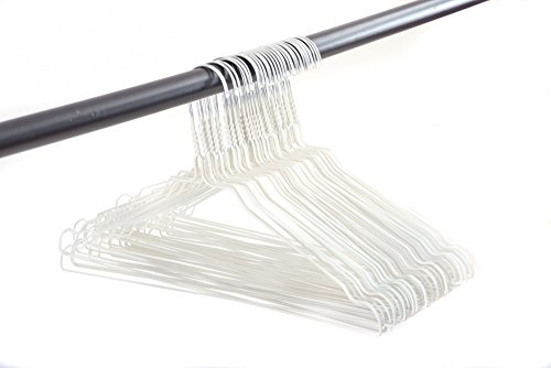 Draht-Kleiderbügel mit Rockkerben 50er Pack 40 cm breit, Farbe:weiß