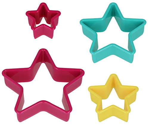 Metaltex sternförmige Ausstecher, können ineinander in verschiedenen Größen und Farben, 4er-Set, mehrfarbig - 2