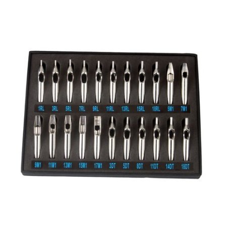 SODIAL(TM) 22pcs Stainless Steel Tattoo Tips Set