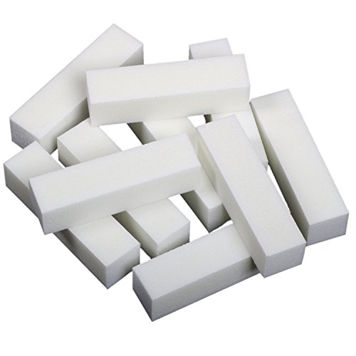 TRIXES Set aus 10 Nail Buffer Blöcken, weiß, für Natur- und Acrylnägel